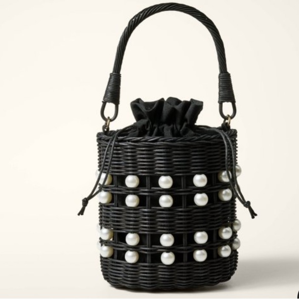 ⌛️lowest $⌛️NWT Kate Spade x Target Pearl-Embellished Basket Bucket Bag